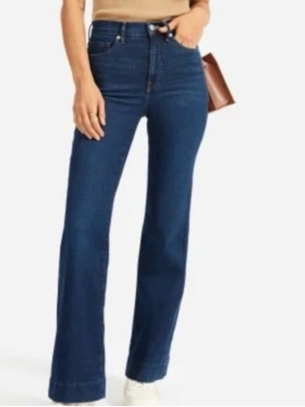 Everlane High-Rise Wide Leg Jeans in Dark Indigo